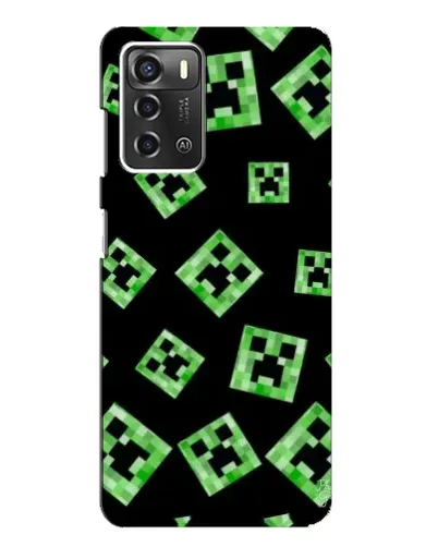 Чехол для ZTE Blade A52 с картинкой «Паттерн с криперами»