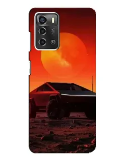 Чехол для ZTE Blade A52 с картинкой «Cybertruck на Марсе»