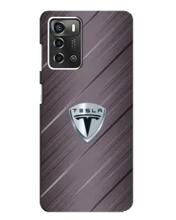 Чехол для ZTE Blade A52 с картинкой «Металлическая текстура Tesla»