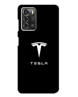 Чехол для ZTE Blade A52 с картинкой «Tesla White Logo»
