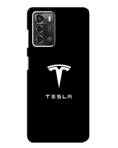 Чехол для ZTE Blade A52 с картинкой «Tesla White Logo»