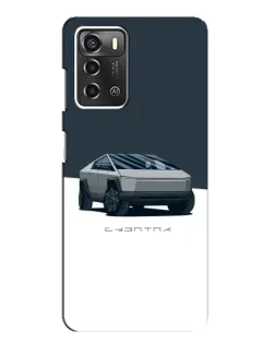 Чехол для ZTE Blade A52 с картинкой «Серебристый Cybertruck Tesla»