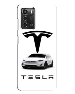Чехол для ZTE Blade A52 с картинкой «Tesla White Style»
