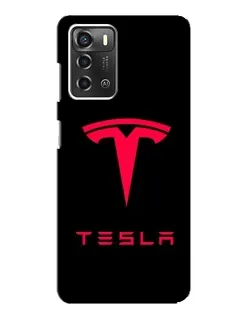 Чехол для ZTE Blade A52 с картинкой «Tesla Red Logo»
