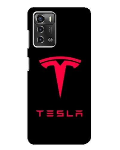 Чехол для ZTE Blade A52 с картинкой «Tesla Red Logo»