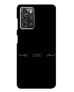 Чехол для ZTE Blade A52 с картинкой «Audi — световой подпись»