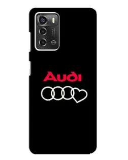 Чехол для ZTE Blade A52 с картинкой «Логотип Audi Heart»