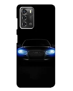 Чехол для ZTE Blade A52 с картинкой «Audi в неоне»