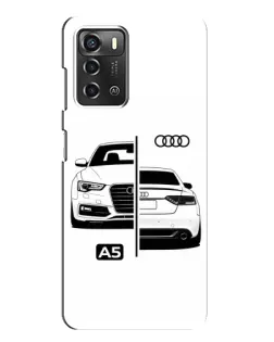 Чехол для ZTE Blade A52 с картинкой «Audi — контрастный дизайн»