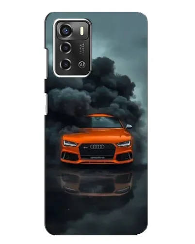 Чехол для ZTE Blade A52 с картинкой «Audi в облаках дыма»