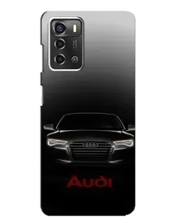 Чехол для ZTE Blade A52 с картинкой «Audi — градиентный контур»