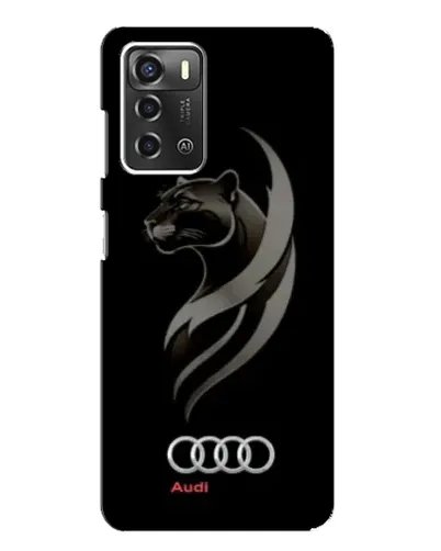 Чехол для ZTE Blade A52 с картинкой «Графика — пантера и Audi»