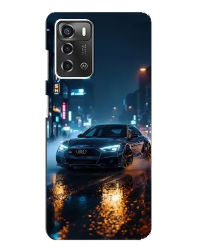 Чехол для ZTE Blade A52 с картинкой «Ночной город и Audi»