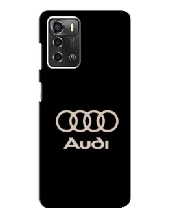 Чехол для ZTE Blade A52 с картинкой «Audi — золотой логотип»