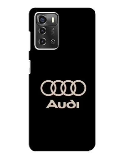 Чехол для ZTE Blade A52 с картинкой «Audi — золотой логотип»
