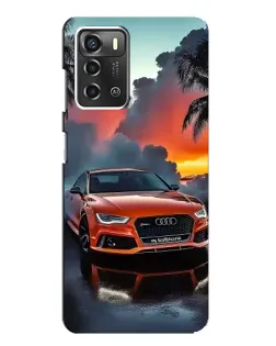 Чехол для ZTE Blade A52 с картинкой «Audi — закат»