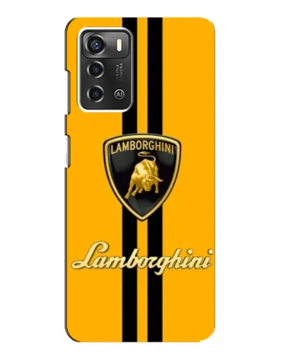 Чехол для ZTE Blade A52 с картинкой «Lamborghini Stripe желтый»