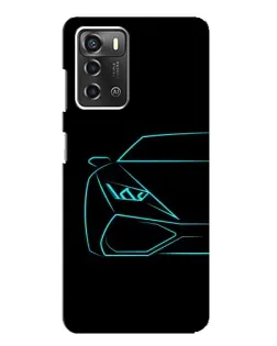 Чехол для ZTE Blade A52 с картинкой «Голубой силуэт Lamborghini» Чехол для ZTE Blade A52 с картинкой «Голубой силуэт Lamborghini»