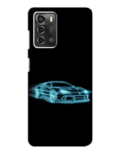 Чехол для ZTE Blade A52 с картинкой «Неоновый контур Lamborghini»