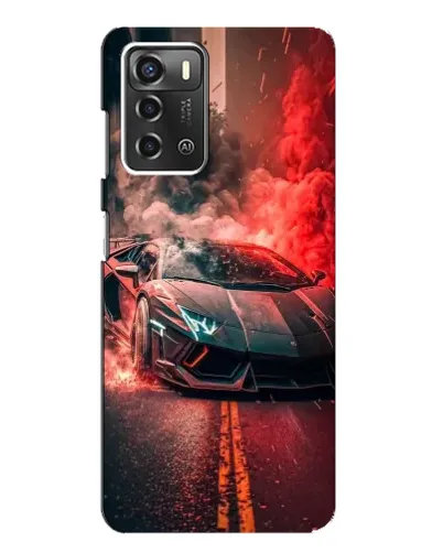 Чехол для ZTE Blade A52 с картинкой «Lamborghini красный дым»