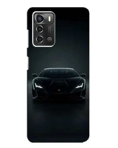 Чехол для ZTE Blade A52 с картинкой «Черный Lamborghini Aventador»