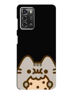 Чехол для ZTE Blade A52 с картинкой «Пушин на черном»