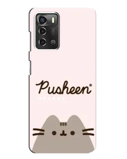 Чехол для ZTE Blade A52 с картинкой «Pusheen логотип»