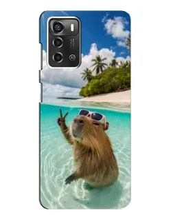 Чехол для ZTE Blade A52 с картинкой «Капибара на море» Чехол для ZTE Blade A52 с картинкой «Капибара на море»