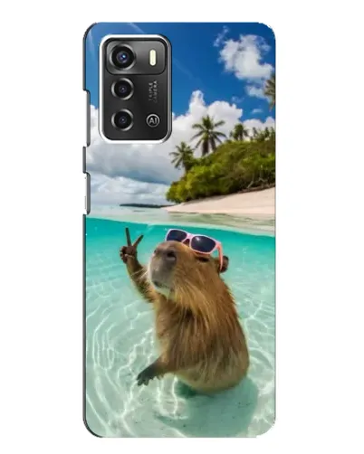 Чехол для ZTE Blade A52 с картинкой «Капибара на море»