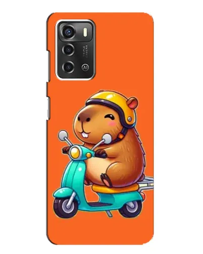 Чехол для ZTE Blade A52 с картинкой «Капибара на скутере»