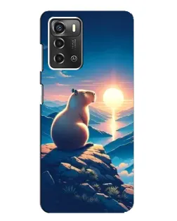 Чехол для ZTE Blade A52 с картинкой «Закат солнца с капибарой» Чехол для ZTE Blade A52 с картинкой «Закат солнца с капибарой»