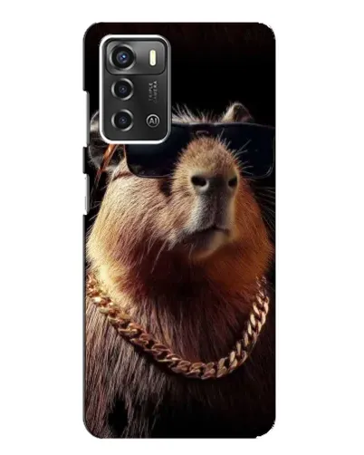 Чехол для ZTE Blade A52 с картинкой «Капибара золотая цепь»