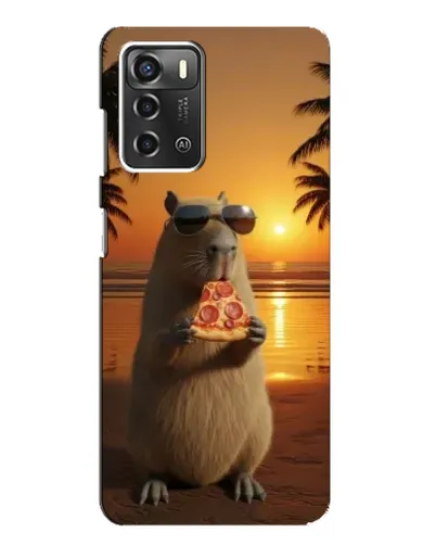 Чехол для ZTE Blade A52 с картинкой «Капибара с пиццей»