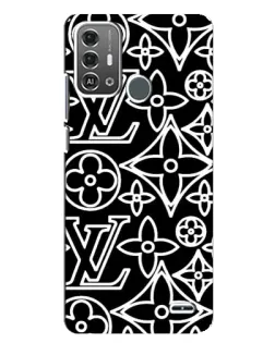 Чехол для ZTE Blade A53 Pro с картинкой «Черно-белый узор LV»