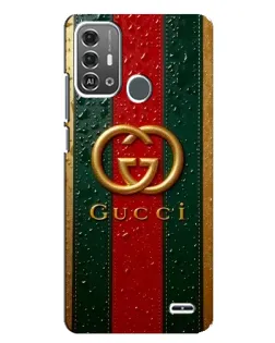 Чехол для ZTE Blade A53 Pro с картинкой «Gucci — фирменная полоса и золото»