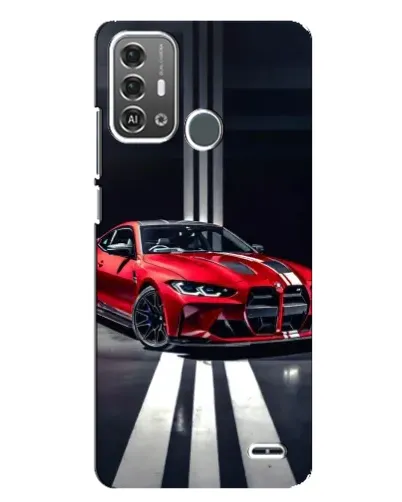 Чехол для ZTE Blade A53 Pro с картинкой «Красная BMW на дороге»