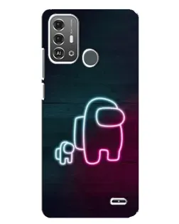 Чехол для ZTE Blade A53 Pro с картинкой «Among Us неон-арт»