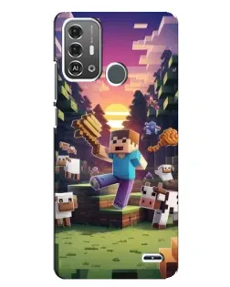 Чехол для ZTE Blade A53 Pro с картинкой «Стив на ферме»