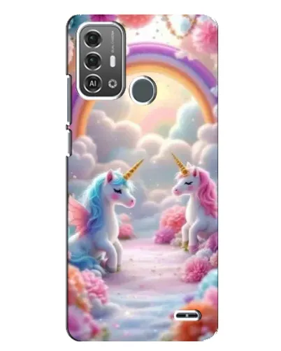 Чохол для ZTE Blade A53 Pro з картинкою «Веселка і єдинороги»