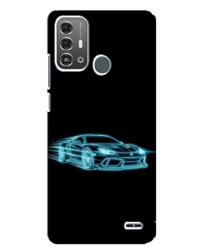 Чехол для ZTE Blade A53 Pro с картинкой «Неоновый контур Lamborghini»
