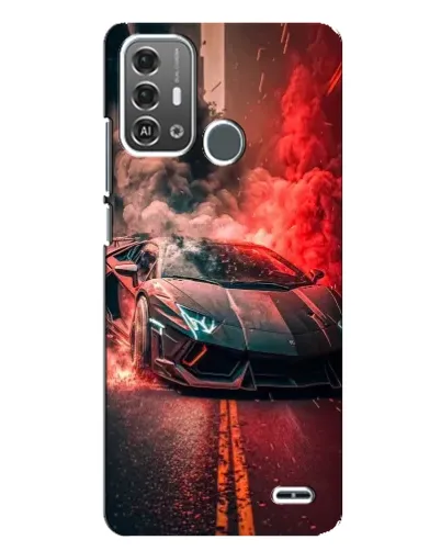 Чехол для ZTE Blade A53 Pro с картинкой «Lamborghini красный дым»