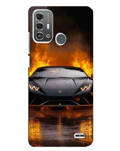 Чехол для ZTE Blade A53 Pro с картинкой «Lamborghini в огне»