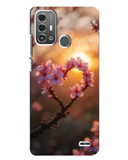 Чехол для ZTE Blade A53 Pro с картинкой «Розовый цвет сердце на фоне заката» Чехол для ZTE Blade A53 Pro с картинкой «Розовый цвет сердце на фоне заката»