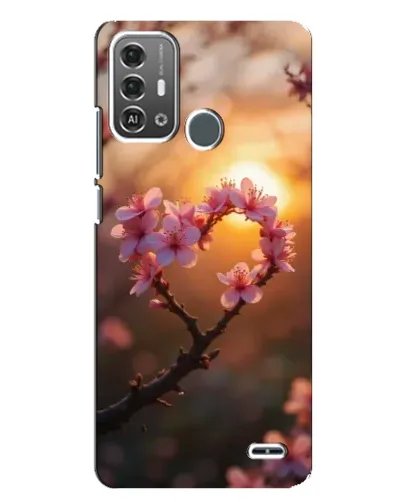 Чехол для ZTE Blade A53 Pro с картинкой «Розовый цвет сердце на фоне заката» Чехол для ZTE Blade A53 Pro с картинкой «Розовый цвет сердце на фоне заката»