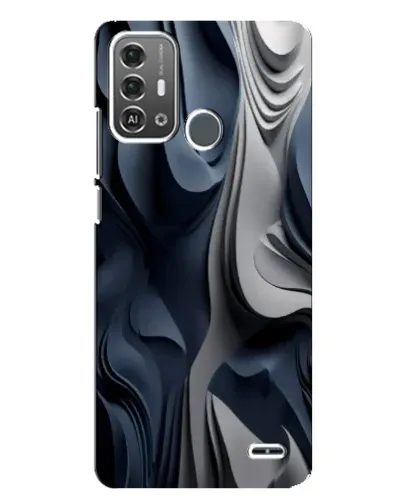 Чехол для ZTE Blade A53 Pro с картинкой «Объемные синие складки»