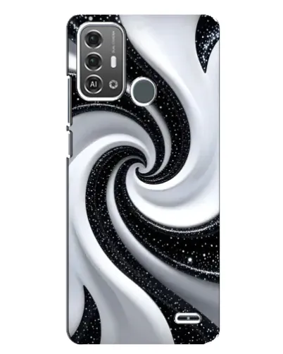 Чехол для ZTE Blade A53 Pro с картинкой «Черно-белая спираль»
