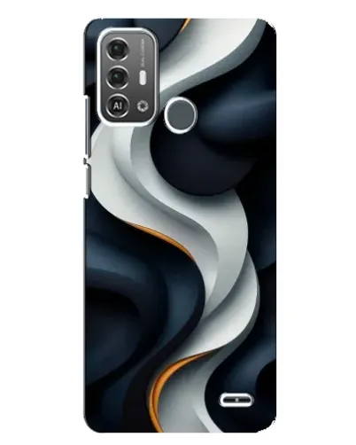 Чехол для ZTE Blade A53 Pro с картинкой «Объемные черно-белые ленты»