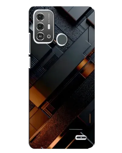 Чехол для ZTE Blade A53 Pro с картинкой «Черные геометрические блоки»