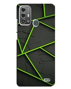 Чехол для ZTE Blade A53 Pro с картинкой «Зеленые геометрические линии»