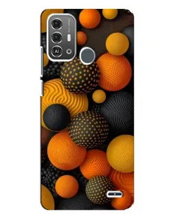 Чехол для ZTE Blade A53 Pro с картинкой «Объемные оранжевые сферы»